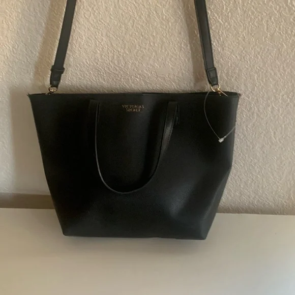 Victoria's Secret Black Trapezoidal Tote.used in good condition. - Picture 1 of 9